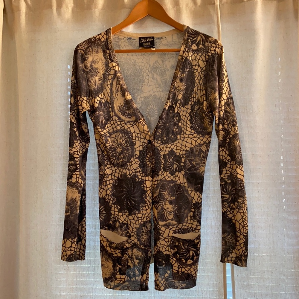 Jean Paul Gaultier gorgeous cardigan, 100% silk